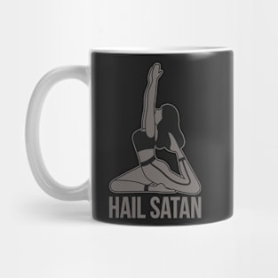 Yoga Pose Hail Satan Mug